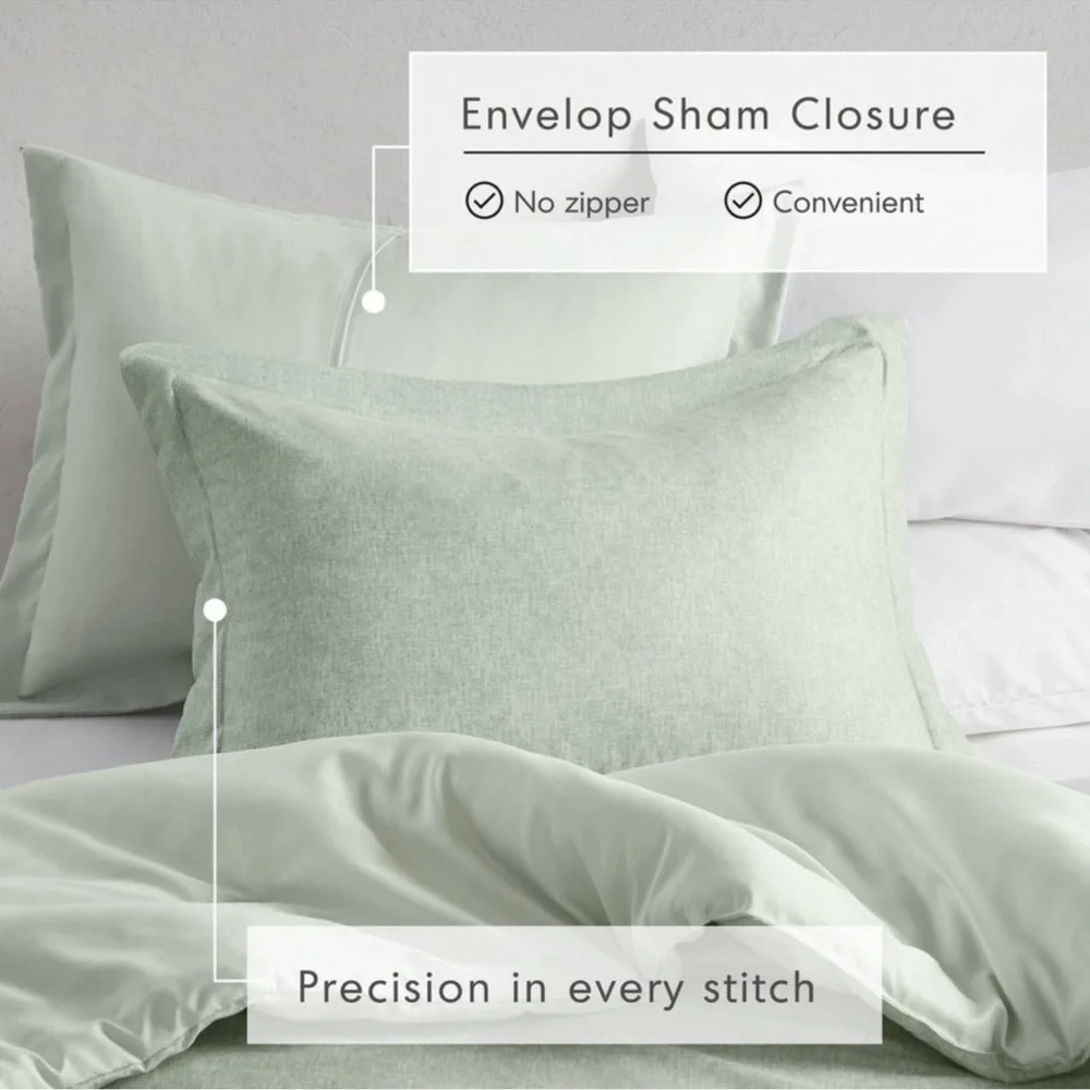 New OEKO-TEX Certified Twin/Twin Extra Long Camden Comforter Set Sage Green